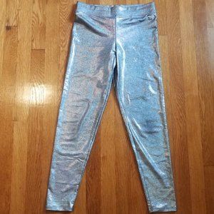 Victoria's Secret PINK holographic legging metallic silver pewter rainbow Small